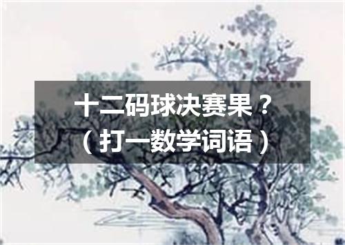 十二码球决赛果？（打一数学词语）