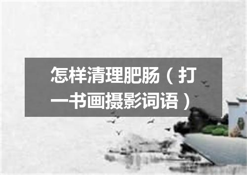 怎样清理肥肠（打一书画摄影词语）