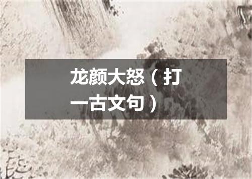龙颜大怒（打一古文句）