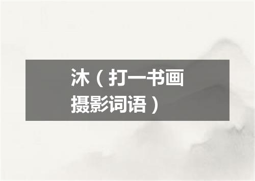 沐（打一书画摄影词语）