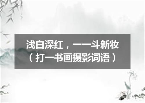 浅白深红，一一斗新妆（打一书画摄影词语）