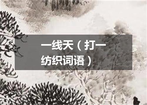 一线天（打一纺织词语）
