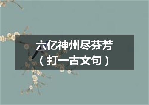 六亿神州尽芬芳（打一古文句）