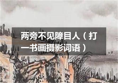 两旁不见障目人（打一书画摄影词语）