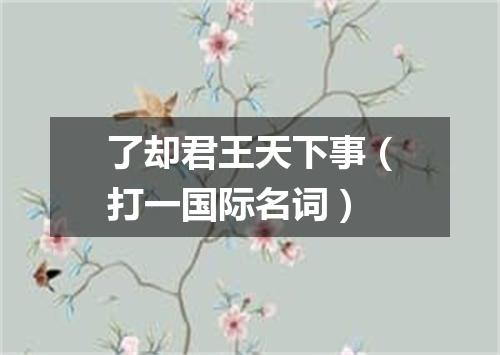 了却君王天下事（打一国际名词）