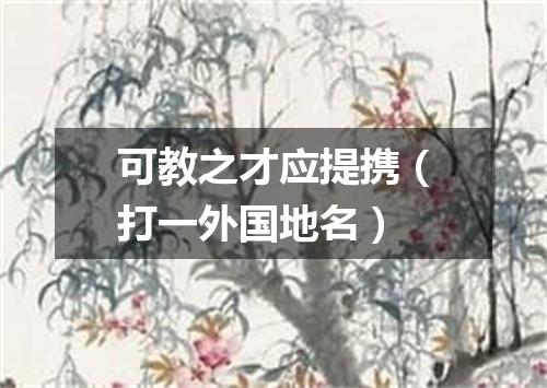可教之才应提携（打一外国地名）