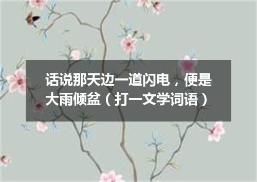 话说那天边一道闪电，便是大雨倾盆（打一文学词语）
