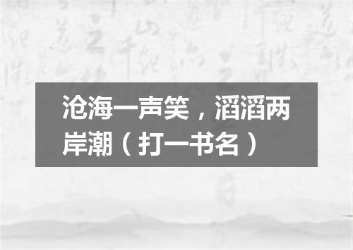 沧海一声笑，滔滔两岸潮（打一书名）