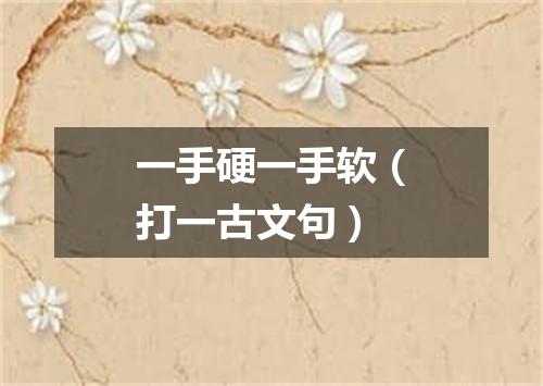 一手硬一手软（打一古文句）