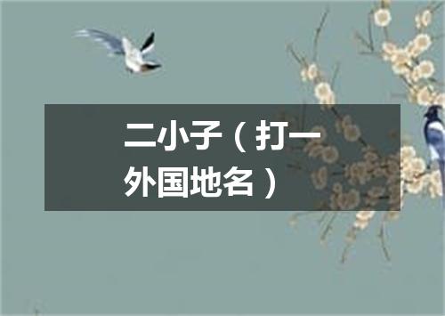 二小子（打一外国地名）