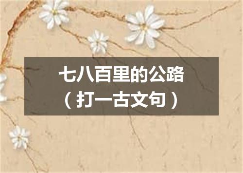 七八百里的公路（打一古文句）