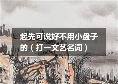起先可说好不用小盘子的（打一文艺名词）