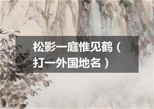 松影一庭惟见鹤（打一外国地名）