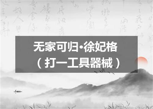 无家可归·徐妃格（打一工具器械）