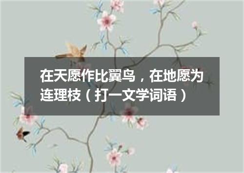 在天愿作比翼鸟，在地愿为连理枝（打一文学词语）