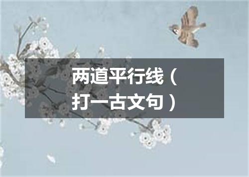 两道平行线（打一古文句）