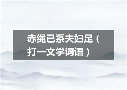 赤绳已系夫妇足（打一文学词语）