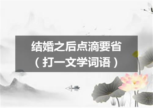 结婚之后点滴要省（打一文学词语）