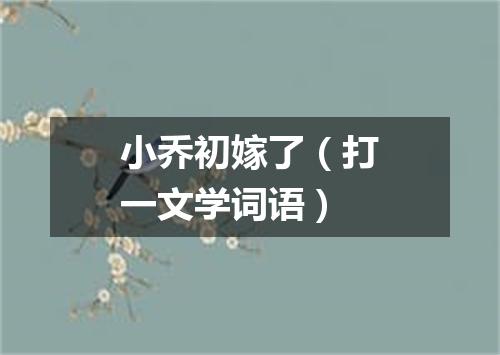小乔初嫁了（打一文学词语）
