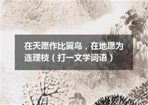 在天愿作比翼鸟，在地愿为连理枝（打一文学词语）