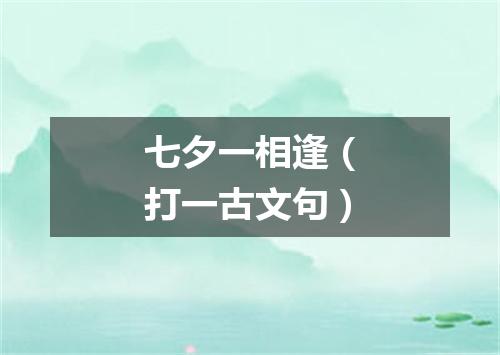 七夕一相逢（打一古文句）