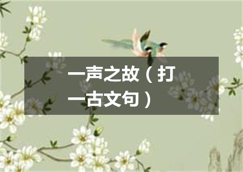 一声之故（打一古文句）