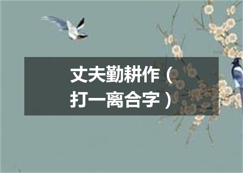 丈夫勤耕作（打一离合字）