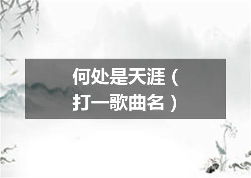 何处是天涯（打一歌曲名）