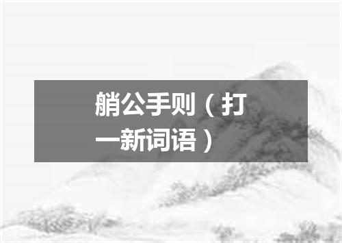 艄公手则（打一新词语）