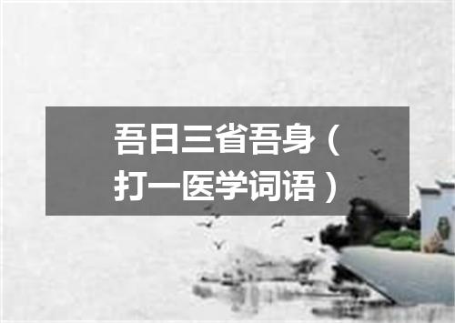 吾日三省吾身（打一医学词语）