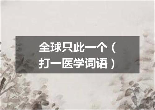 全球只此一个（打一医学词语）