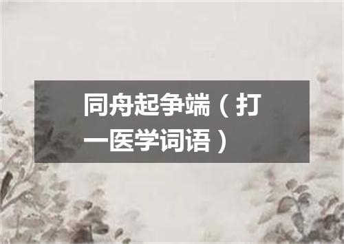 同舟起争端（打一医学词语）