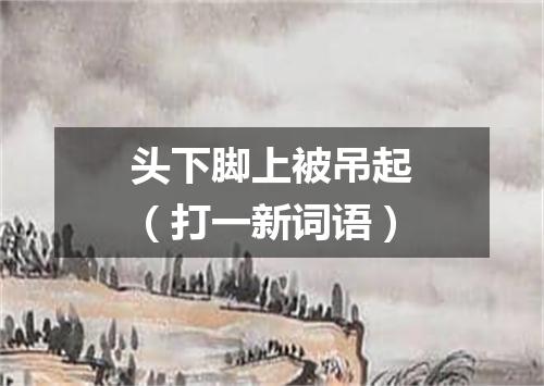 头下脚上被吊起（打一新词语）