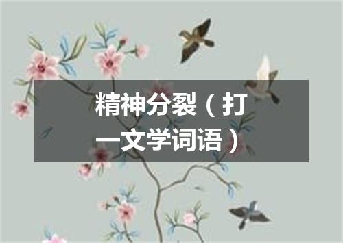 精神分裂（打一文学词语）