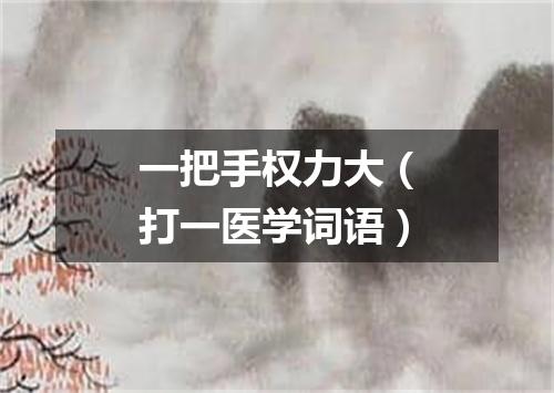 一把手权力大（打一医学词语）