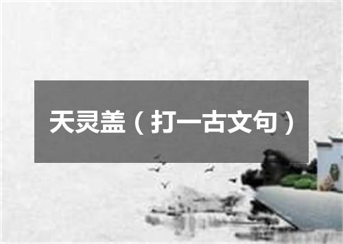 天灵盖（打一古文句）