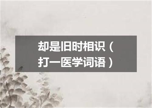 却是旧时相识（打一医学词语）