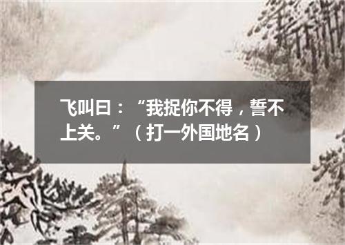 飞叫曰：“我捉你不得，誓不上关。”（打一外国地名）