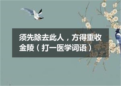 须先除去此人，方得重收金陵（打一医学词语）