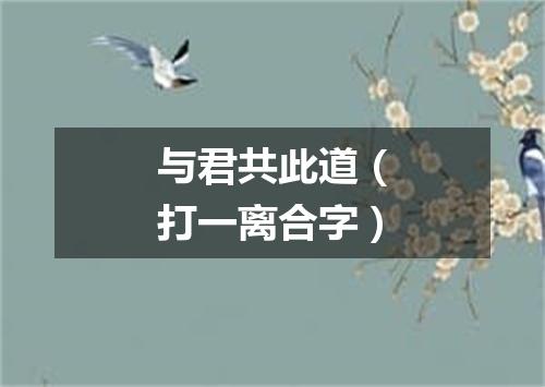 与君共此道（打一离合字）