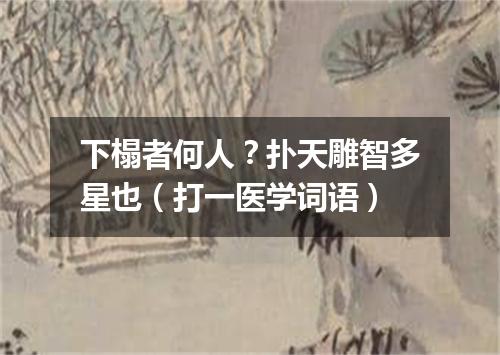 下榻者何人？扑天雕智多星也（打一医学词语）