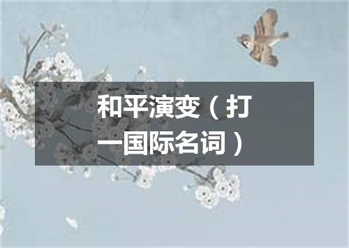 和平演变（打一国际名词）