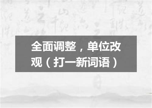 全面调整，单位改观（打一新词语）