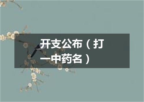 开支公布（打一中药名）