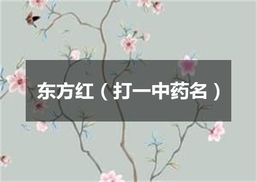 东方红（打一中药名）