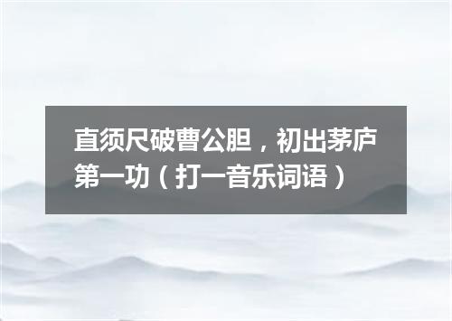 直须尺破曹公胆，初出茅庐第一功（打一音乐词语）