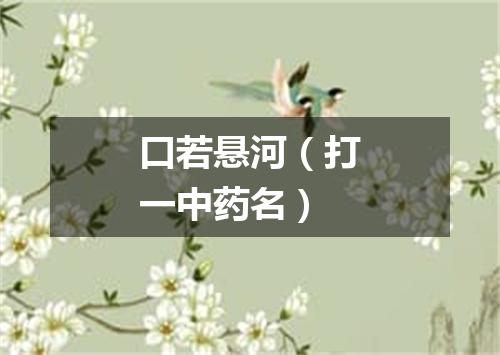 口若悬河（打一中药名）