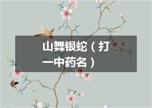 山舞银蛇（打一中药名）