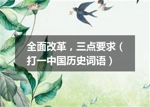 全面改革，三点要求（打一中国历史词语）