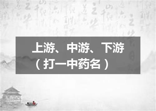 上游、中游、下游（打一中药名）